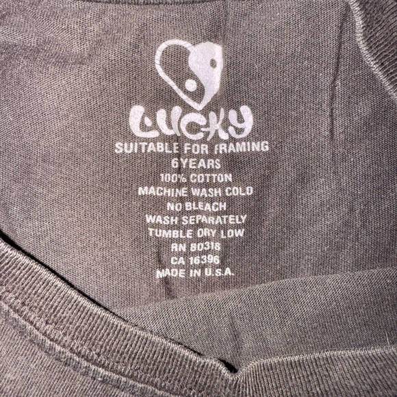 Lucky Brand Red and Brown Short Sleeve Tee with Graphic Design - Picture 2 of 2